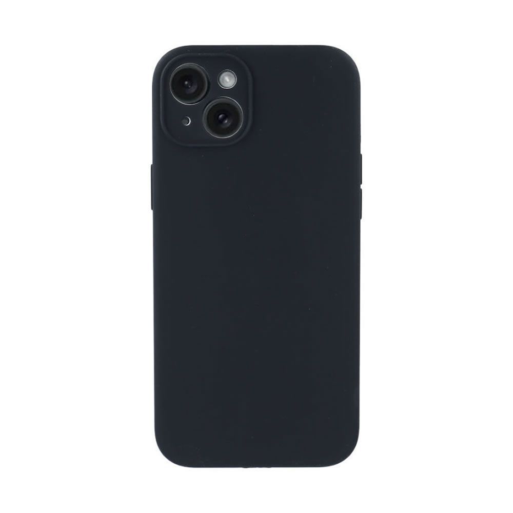 Capa Silicone Gel Apple Iphone 15 Preto Com Protetor De Câmera