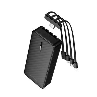 Borofone BJ84A Black 20000mAh Power Bank With Cable USB-A/USB-C/Micro USB And Lightning