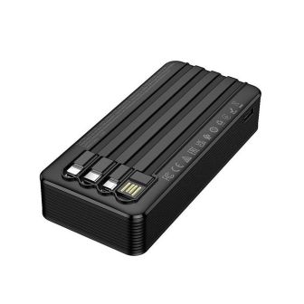 Borofone BJ84A Black 20000mAh Power Bank With Cable USB-A/USB-C/Micro USB And Lightning