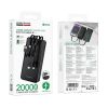 Power Bank Borofone BJ84A Preto 20000mAh Com Cabo USB-A/USB-C/Micro USB E Lightning
