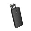 Power Bank Borofone BJ84 Preto 10000mAh Com Cabo USB-A/USB-C/Micro USB E Lightning