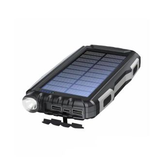 Denver PSO-20010MK2 Black Power Bank 20000mAh 2 Outputs/1 Input With Solar Panel