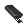 Borofone BJ79A Black 20000mAh Power Bank With USB-A/USB-C And Lightning Cable