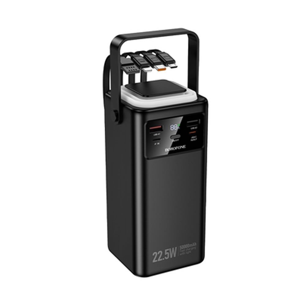 Borofone BJ65A Black Power Bank 50000mAh 22.5W 3.0A 3 Inputs And 6 Outputs