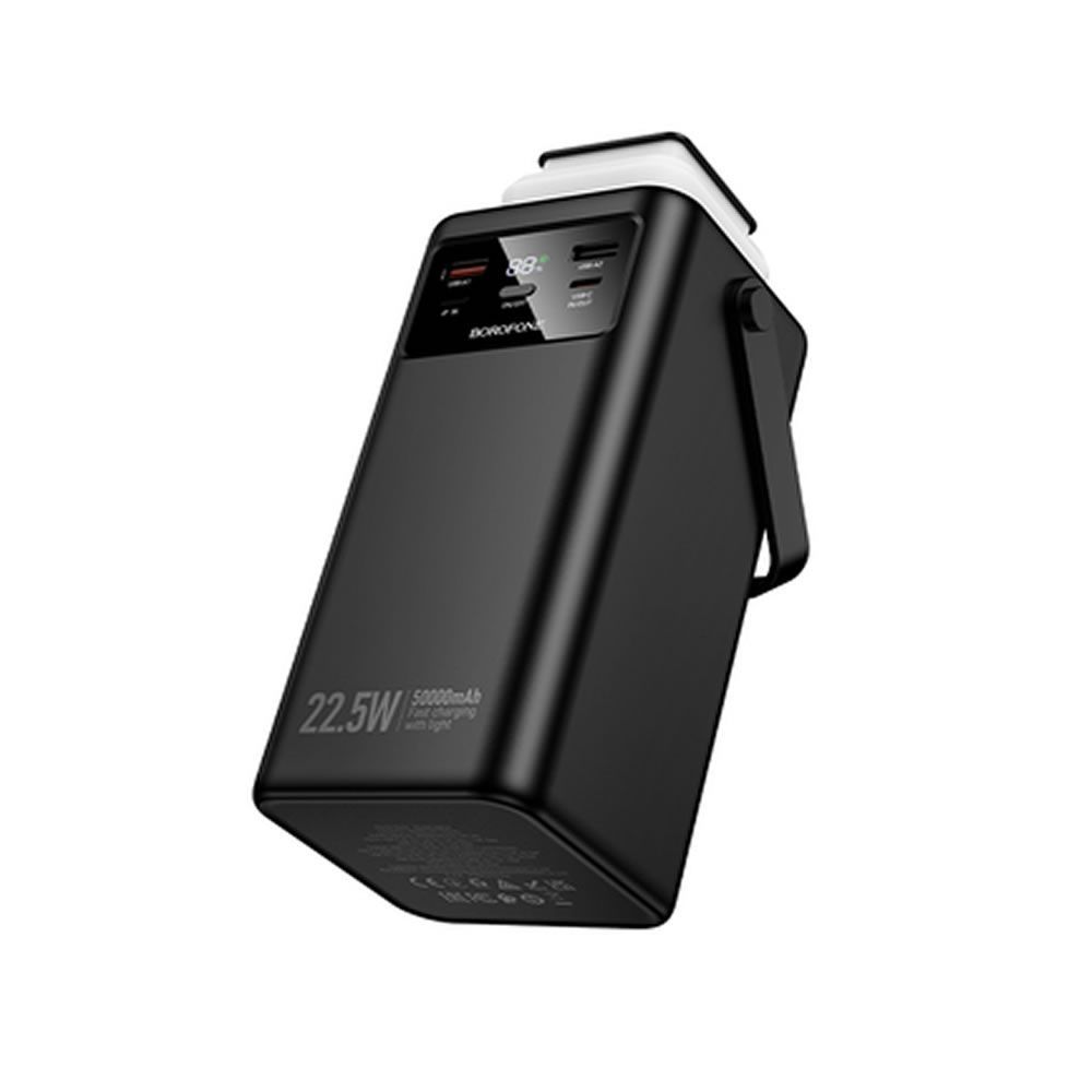 Power Bank Borofone BJ65A Preto 50000mAh 22.5W 3.0A 3 Inputs E 6 Outputs