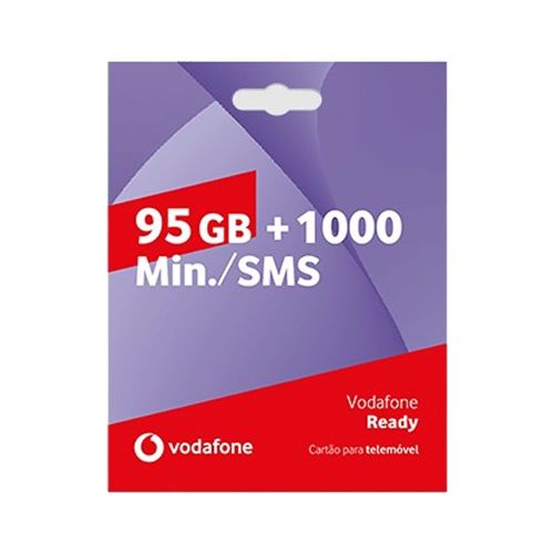 Vodafone Ready SIM Card 95GB+1000min./SMS Includes 4 Weeks Tariff