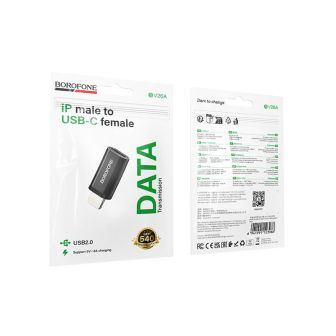 Borofone BV26A Black USB-C To Lightning Adapter