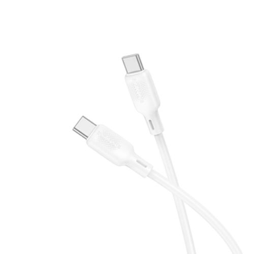 Cabo De Dados USB Tipo C Para Tipo C Borofone BX113 Branco 60W 3A 1m