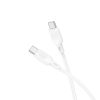 Cabo De Dados USB Tipo C Para Tipo C Borofone BX113 Branco 60W 3A 1m