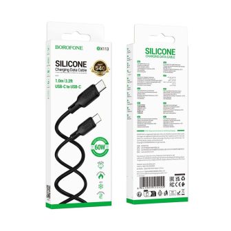 Cabo De Dados USB Tipo C Para Tipo C Borofone BX113 Branco 60W 3A 1m