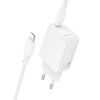 Carregador 240V Borofone BN26 Branco 20W 3.0A USB-C Para Lightning