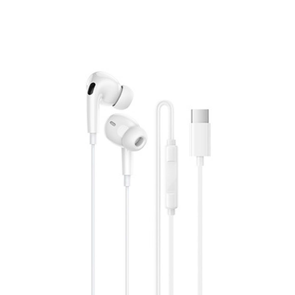 Auricular Borofone BM100 Pro Branco 1.2m Tipo-C Com Microfone