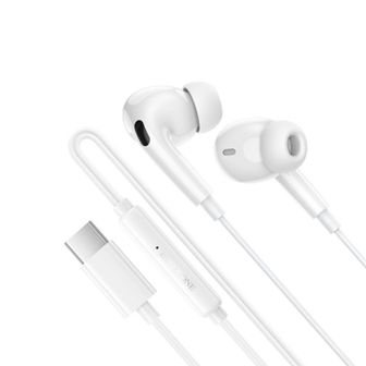 Auricular Borofone BM100 Pro Branco 1.2m Tipo-C Com Microfone