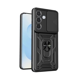 Capa Silicone TPU Com Anel De Dedo Samsung Galaxy S26 Com Protetor De Câmera E Janela Deslizante