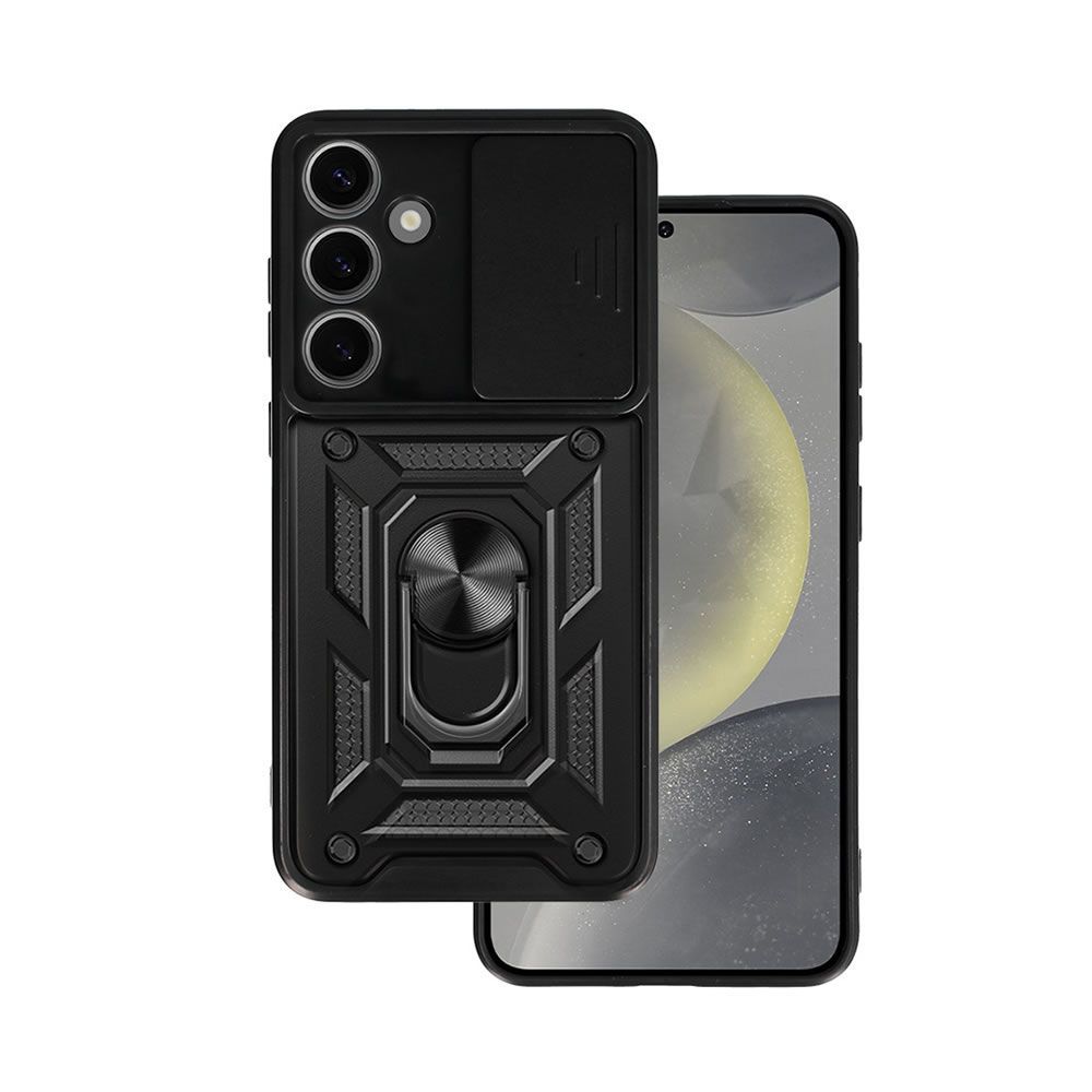 Capa Silicone TPU Com Anel De Dedo Samsung Galaxy S26 Com Protetor De Câmera E Janela Deslizante
