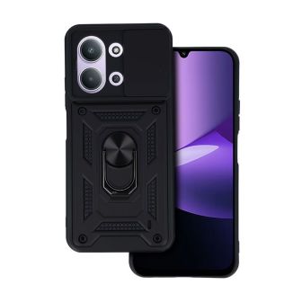Capa Silicone TPU Com Anel De Dedo Xiaomi Redmi 15C Com Protetor De Câmera E Janela Deslizante