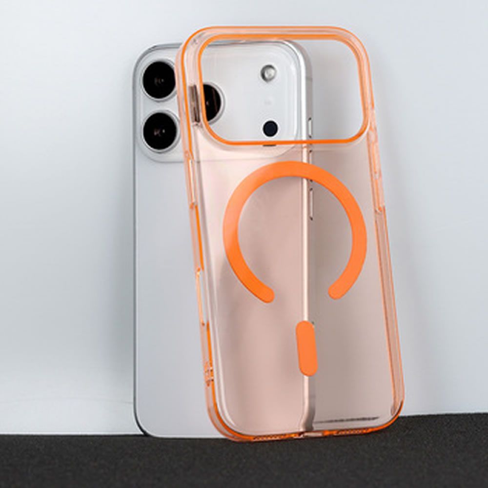 Apple Iphone 17 Pro Orange MagSafe Hard Silicone Case