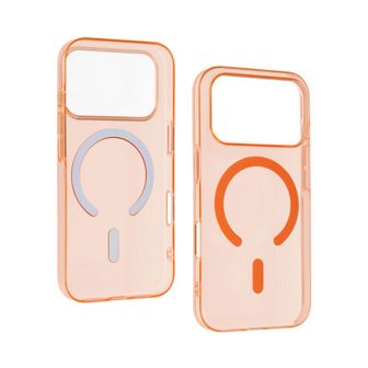 Capa Silicone Dura Apple Iphone 17 Pro Max Laranja MagSafe