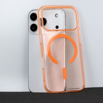 Capa Silicone Dura Apple Iphone 17 Pro Max Laranja MagSafe