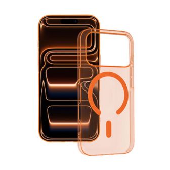 Capa Silicone Dura Apple Iphone 17 Pro Max Laranja MagSafe
