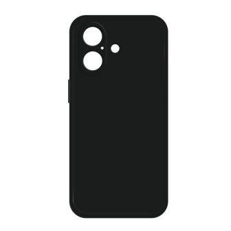 Silicone Case for Apple Iphone 16 Black with Camera Protector