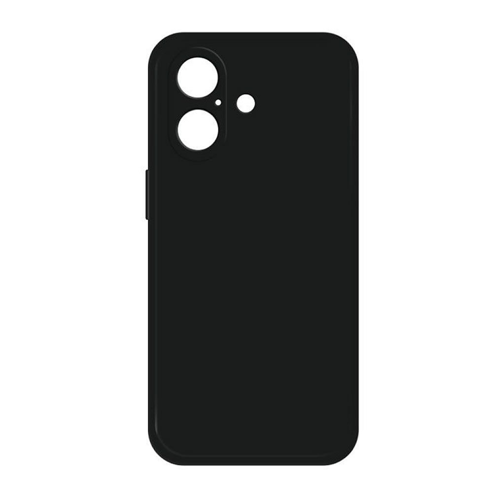 Silicone Case for Apple Iphone 16 Black with Camera Protector